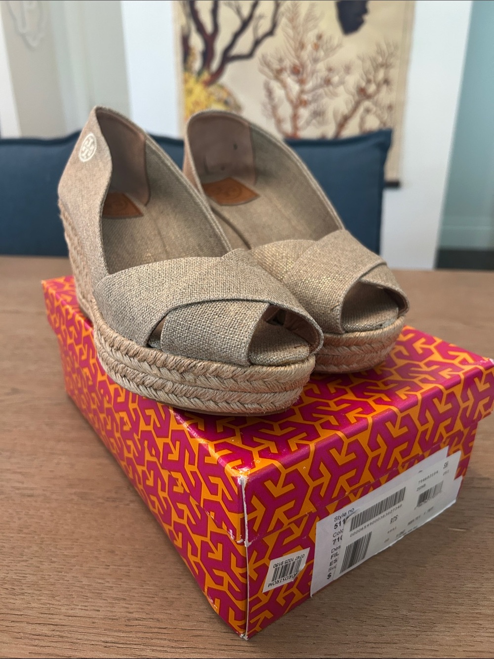 Tory Burch Size 9 Gold Wedge Filipa